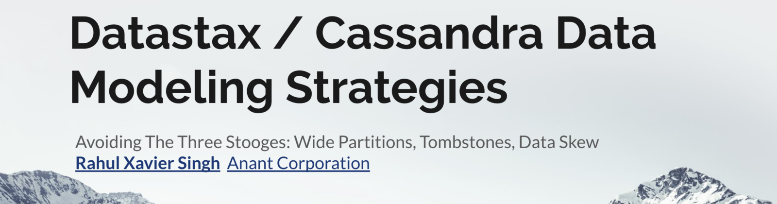 Datastax / Cassandra Data Modeling Strategies