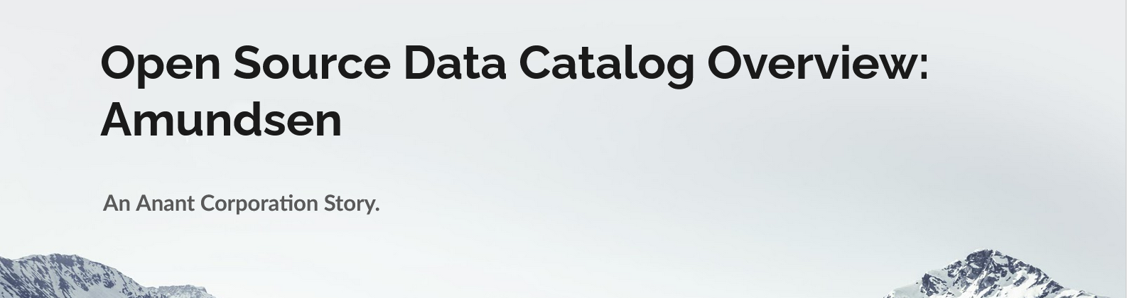 Data Catalog Overview: Amundson