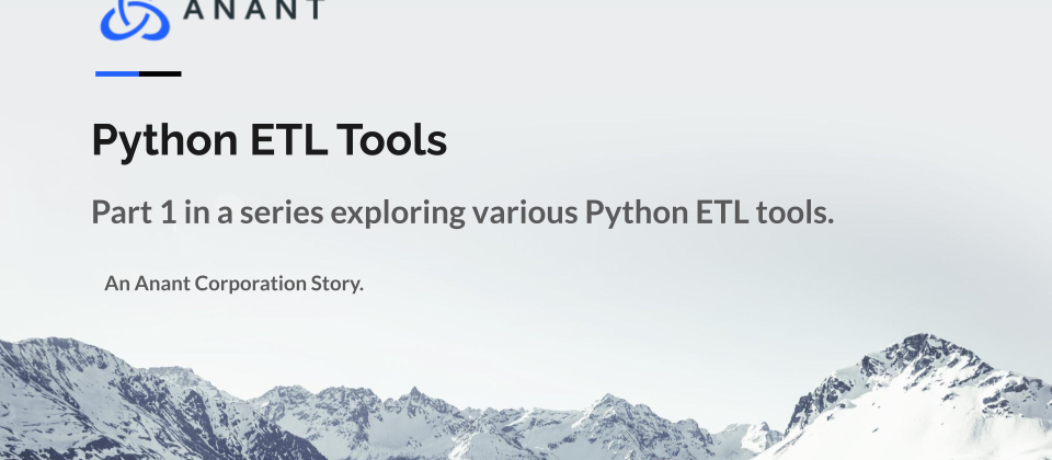 Cover slide for the Python ETL tools webinar