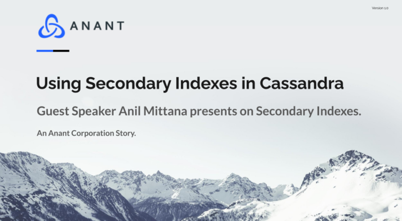 Cover Slide for Secondary Indexes in Cassandra