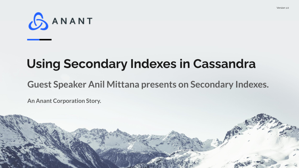 Cover Slide for Secondary Indexes in Cassandra