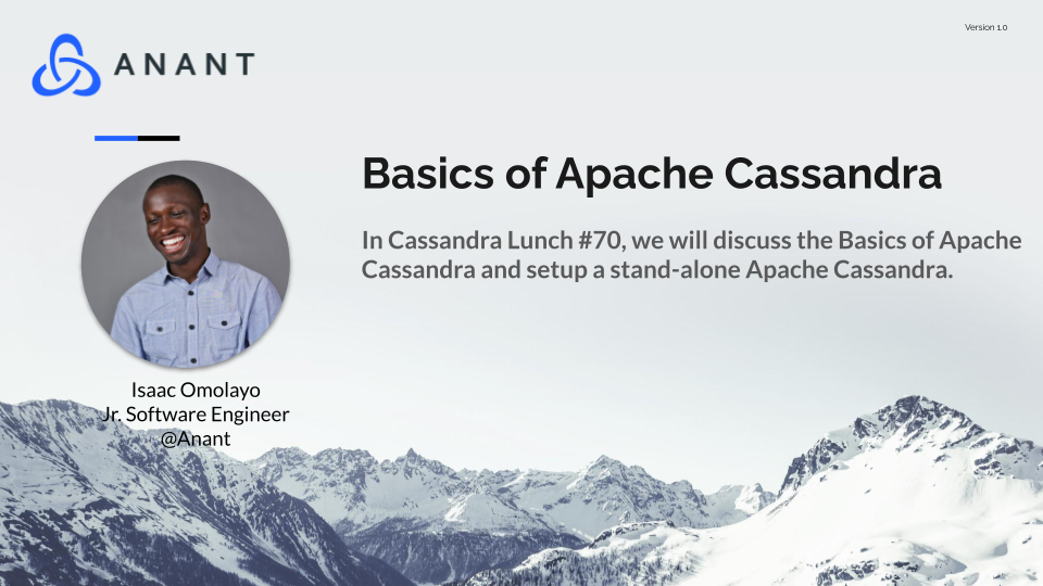 Cover slide for Apache Cassandra presentation