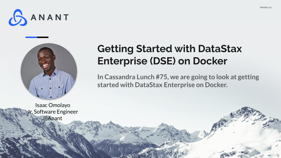 Getting started with DataStax Enterprise presentation cover slide.