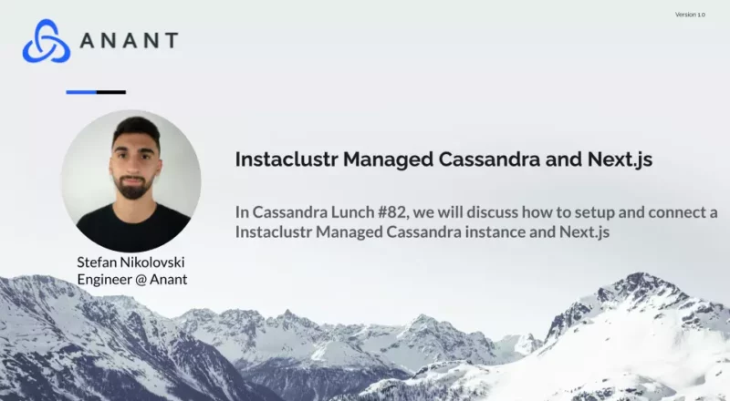 Cover slide for Instaclustr Managed Cassandra and Next.js