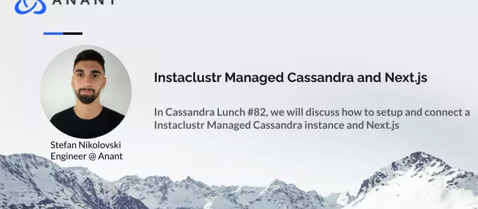 Cover slide for Instaclustr Managed Cassandra and Next.js